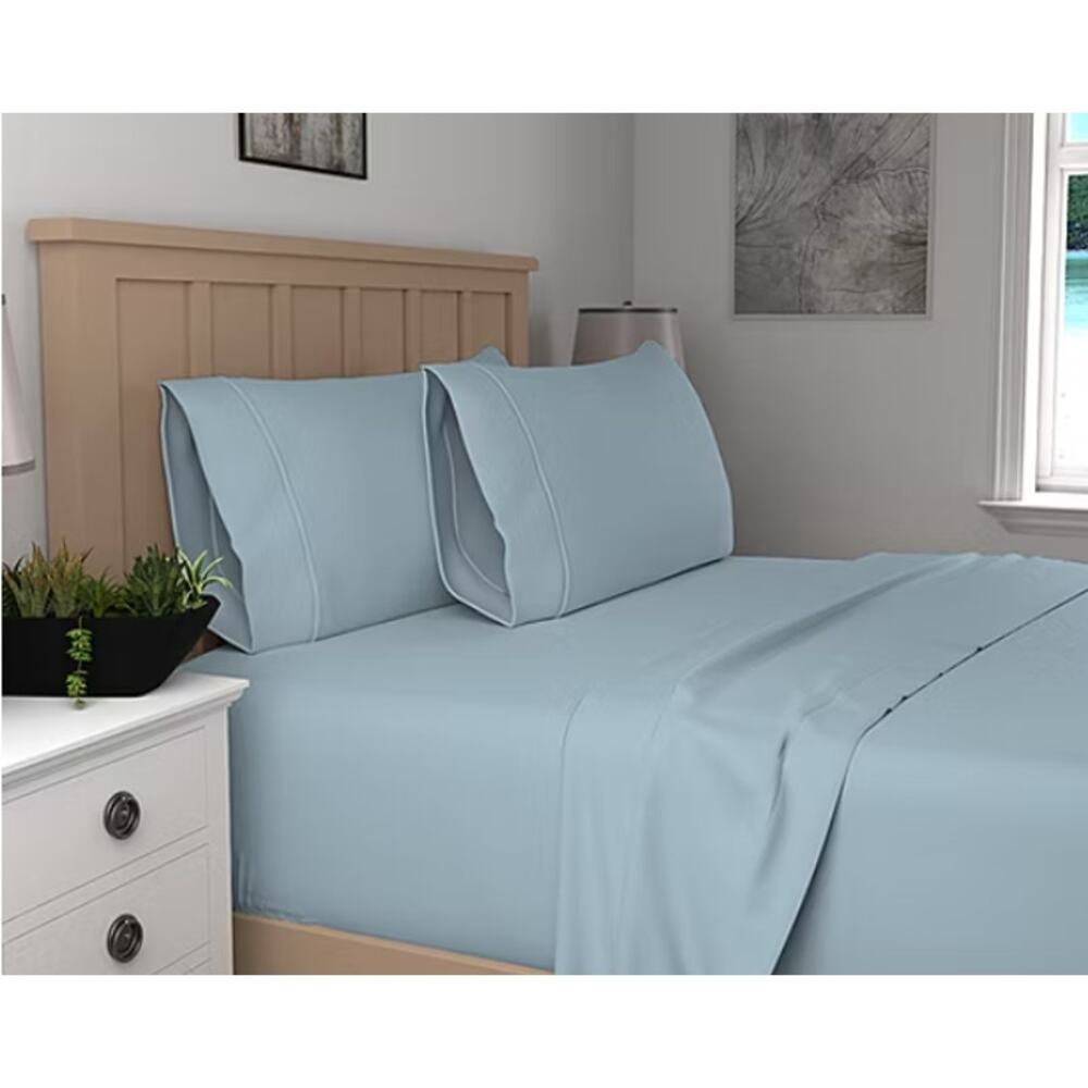Purity Home Organic Cotton 300 Thread Count Eco-Friendly Sheet Set Queen Size